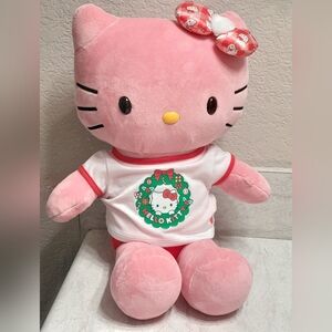 Pink 2023 Christmas Hello Kitty Build a bear plush stuffed animal.